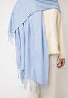 Serafina Collection Cashmere Fringed Trim Pashmina, Blue