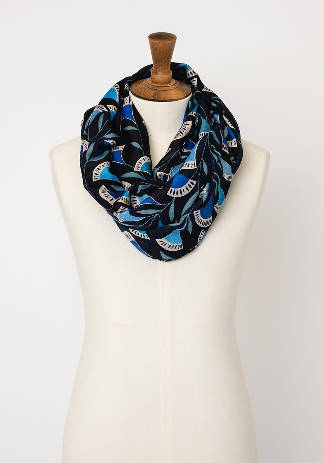 Serafina Collection Abstract Print Scarf, Blue Multi