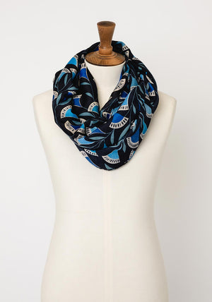 Serafina Collection Abstract Print Scarf, Blue Multi