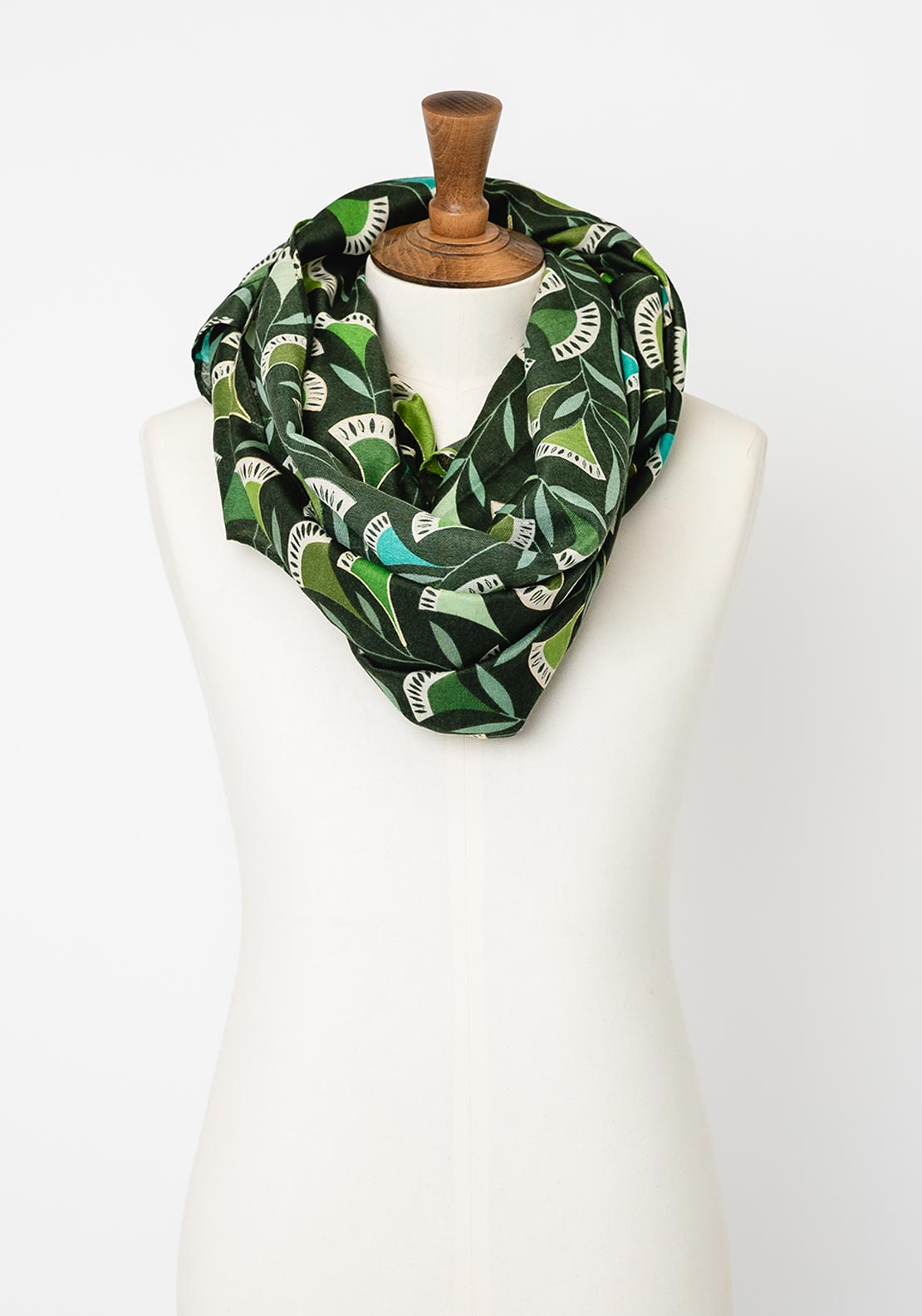 Serafina Collection Abstract Print Scarf, Green Multi
