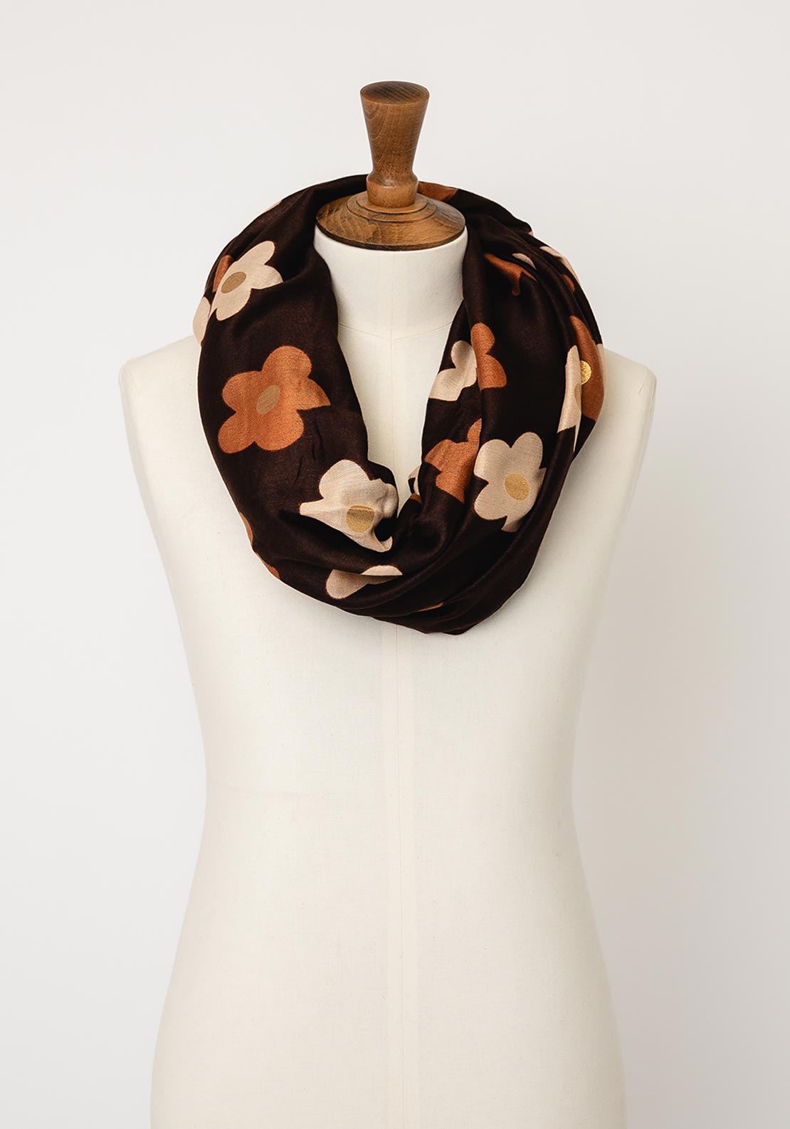 Serafina Collection Floral Print Scarf, Brown Multi