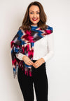 Serafina Collection Wool Blend Print Scarf, Pink & Blue