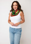 Serafina Collection Horse Graphic Scarf, Green Multi
