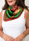 Serafina Collection Horse Graphic Scarf, Green Multi
