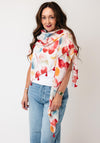 Serafina Collection Fruit Print Scarf, Red Multi