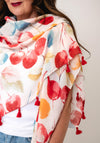 Serafina Collection Fruit Print Scarf, Red Multi