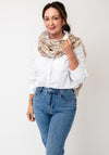 Serafina Collection Geometric Print Scarf, Beige