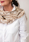 Serafina Collection Geometric Print Scarf, Beige