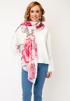 Serafina Collection Rose Print Scarf, Pink Multi
