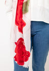 Serafina Collection Rose Print Scarf, Red Multi