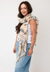 Serafina Collection Abstract Print Scarf, Beige Multi
