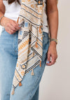 Serafina Collection Abstract Print Scarf, Beige Multi