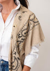 Serafina Collection Paisley Pattern Scarf, Beige Multi