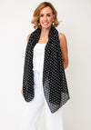 Serafina Collection Polka Dot Viscose Scarf, Black