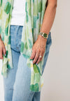 Serafina Collection Geometric Print Scarf, Green