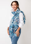 Serafina Collection Floral Pattern Scarf, Blue