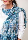 Serafina Collection Floral Pattern Scarf, Blue