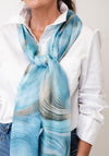 Serafina Collection Marble Pattern Scarf, Blue Multi
