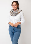 Serafina Collection Floral Print Scarf, Beige Multi