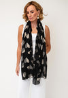 Serafina Collection Assorted Heart Print Scarf, Black Multi