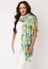 Serafina Collection Lemon Print Scarf, Blue Multi