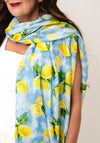 Serafina Collection Lemon Print Scarf, Blue Multi
