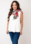 Serafina Botanical Print Scarf, Blue Multi