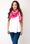 Serafina Heart Patterned Scarf, Pink Multi
