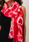 Serafina Heart Patterned Scarf, Red Multi