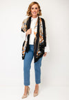 Serafina Collection Silk Blend Chain Print Pashmina Scarf, Black