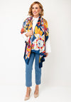 Serafina Collection Silk Blend Floral Print Pashmina Scarf, Navy