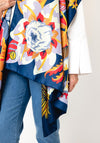 Serafina Collection Silk Blend Floral Print Pashmina Scarf, Navy