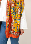 Serafina Collection Silk Blend Floral Print Pashmina Scarf, Orange