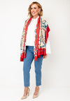 Serafina Collection Silk Blend Chain Print Pashmina Scarf, Red