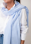 Serafina Lightweight Fringed Trim Pashmina Scarf, Blue