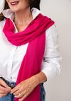 Serafina Lightweight Fringed Trim Pashmina Scarf, Fuchsia Pink