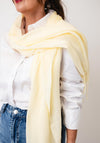 Serafina Lightweight Fringed Trim Pashmina Scarf, Light Yellow