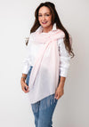 Serafina Lightweight Fringed Trim Pashmina Scarf, Rose Pink