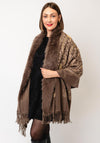 Serafina Collection Paisley Faux Fur Shawl, Taupe