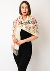 Serafina Collection Paisley Block Botanical Print Scarf, Beige