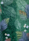 Serafina Collection Metallic Leaf Print Scarf, Green