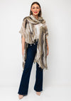 Malissa J Abstract Stripe Print Beach Cover Up & Scarf Set, Brown Multi