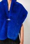 Serafina Collection One Size Faux Fur Shawl, Royal Blue