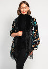 Malissa J Abstract Print Faux Fur Shawl, Black Multi