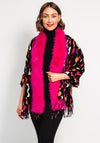 Malissa J Abstract Print Faux Fur Shawl, Pink Multi