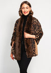 Malissa J Leopard Print Faux Fur Shawl, Brown