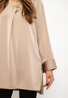 Serafina Collection Satin Blouse, Beige