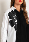 Serafina Collection One Size Monochrome Cotton Blouse, Black