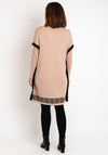 Serafina Collection Greek Print Mini Jumper Dress, Camel & Black