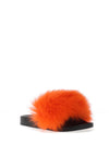 Zen Collection Faux Fur Slider, Orange